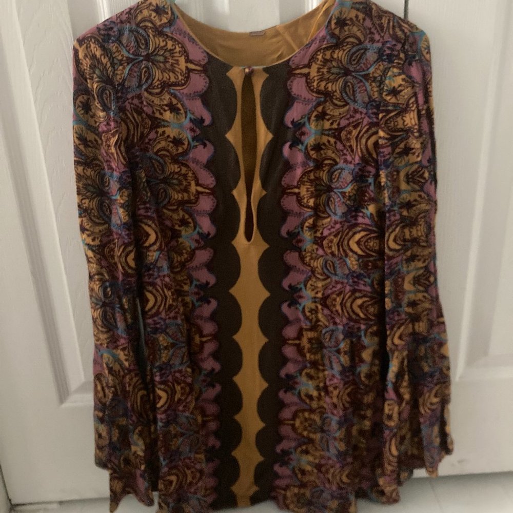Free People Printed Retro Mini Dress